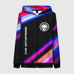 Толстовка на молнии женская The Offspring neon rock lights, цвет: 3D-черный