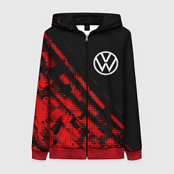 Толстовка на молнии женская Volkswagen sport grunge, цвет: 3D-красный