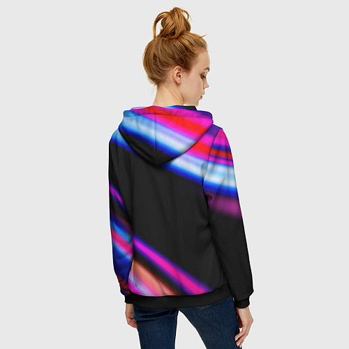 Женская толстовка на молнии Beastars speed anime lights / 3D-Черный – фото 4