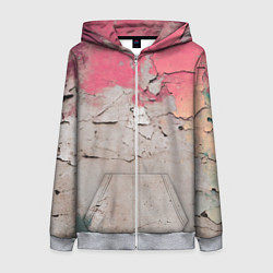 Женская толстовка на молнии Старая стена с краской