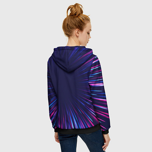 Женская толстовка на молнии Tokyo Ghoul neon blast lines / 3D-Черный – фото 4