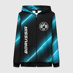 Толстовка на молнии женская Borussia неоновые лампы, цвет: 3D-черный