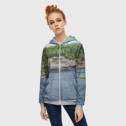 Толстовка на молнии женская Троицко-байновское месторождение глины, цвет: 3D-меланж — фото 2