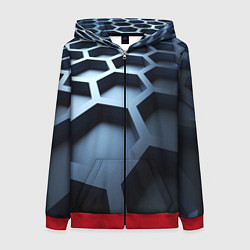 Толстовка на молнии женская Броня нанотехнологичная, цвет: 3D-красный