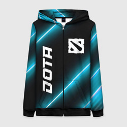 Толстовка на молнии женская Dota неоновые лампы, цвет: 3D-черный