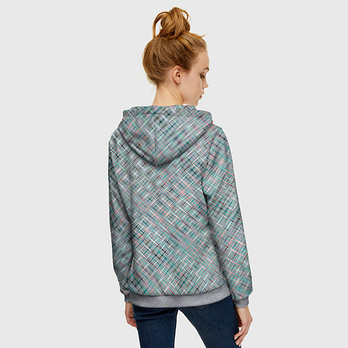 Женская толстовка на молнии Светлый серо-голубой текстурированный / 3D-Меланж – фото 4
