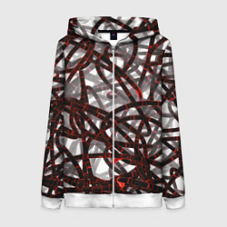 Женская толстовка на молнии Красные энергетические кабели