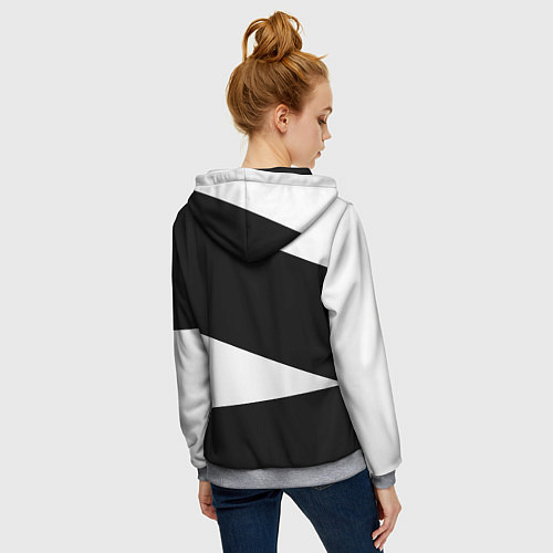 Женская толстовка на молнии Герб РФ геометрия текстура / 3D-Меланж – фото 4