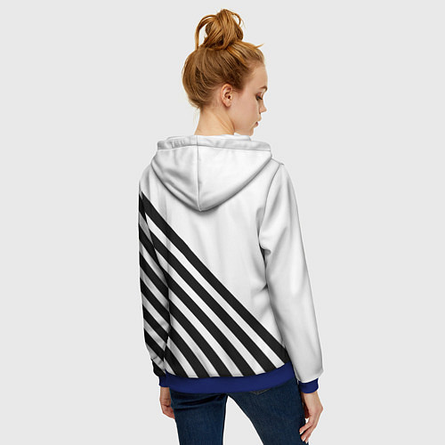 Женская толстовка на молнии Ювентус полосы / 3D-Синий – фото 4