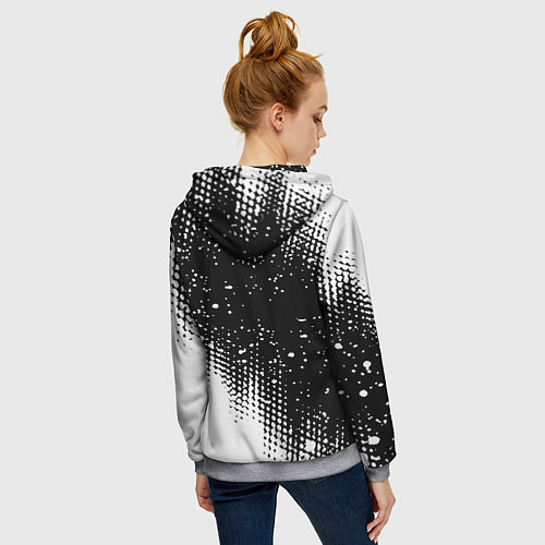 Женская толстовка на молнии Герб Росси краски / 3D-Меланж – фото 4