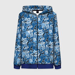 Толстовка на молнии женская Африканские барабанщицы, цвет: 3D-синий