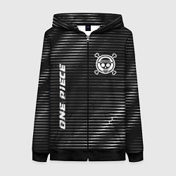 Толстовка на молнии женская One Piece metal anime lines, цвет: 3D-черный