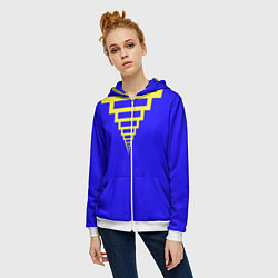 Толстовка на молнии женская Прямоугольники уходящие, цвет: 3D-белый — фото 2
