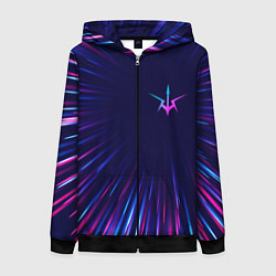 Толстовка на молнии женская Code Geass neon blast lines, цвет: 3D-черный