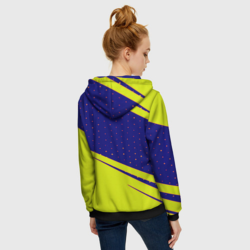 Женская толстовка на молнии Borussia logo geometry / 3D-Черный – фото 4