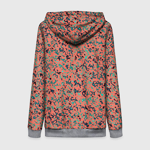 Женская толстовка на молнии Розово-бирюзовый абстрактный / 3D-Меланж – фото 2