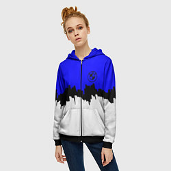 Толстовка на молнии женская BMW sport texture, цвет: 3D-черный — фото 2