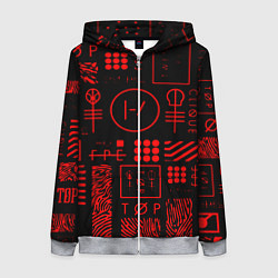 Толстовка на молнии женская Twenty one pilots pattern rock, цвет: 3D-меланж