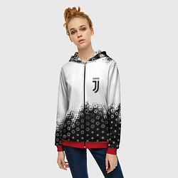 Толстовка на молнии женская Juventus sport steel, цвет: 3D-красный — фото 2