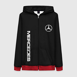 Женская толстовка на молнии Mercedes benz logo white auto