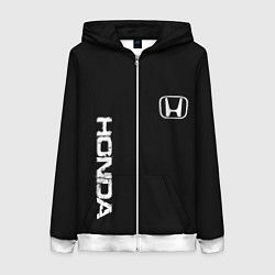 Женская толстовка на молнии Honda white logo auto