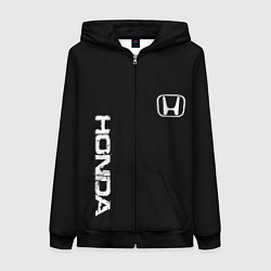 Толстовка на молнии женская Honda white logo auto, цвет: 3D-черный