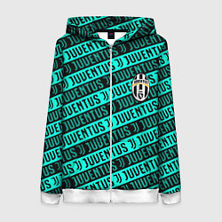 Толстовка на молнии женская Juventus pattern logo steel, цвет: 3D-белый