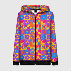 Толстовка на молнии женская Нео-гео текстура, цвет: 3D-черный