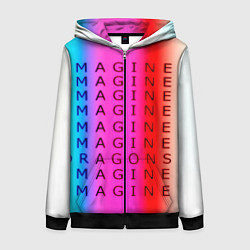 Женская толстовка на молнии Imagine Dragons neon rock