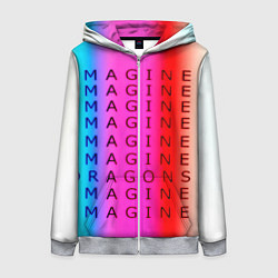 Женская толстовка на молнии Imagine Dragons neon rock