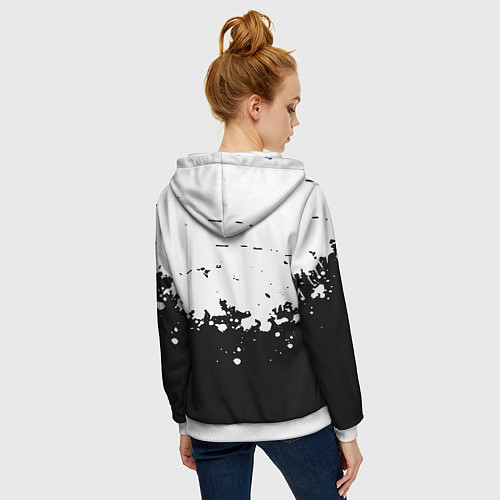 Женская толстовка на молнии Рокстар краски / 3D-Белый – фото 4