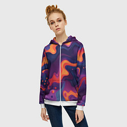 Толстовка на молнии женская Неоновый спектр, цвет: 3D-белый — фото 2