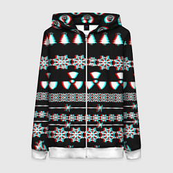 Толстовка на молнии женская Stalker glitch game, цвет: 3D-белый