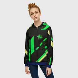Толстовка на молнии женская Dead by daylight geometry pattern, цвет: 3D-синий — фото 2