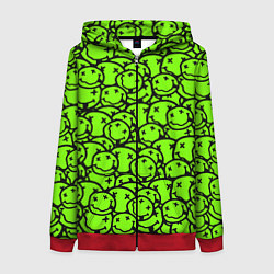 Толстовка на молнии женская Nirvana green logo smile, цвет: 3D-красный