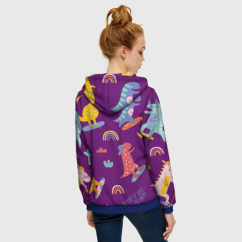 Женская толстовка на молнии No rules / 3D-Синий – фото 4