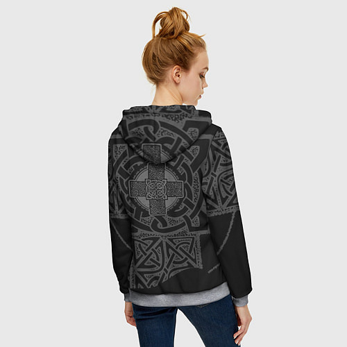 Женская толстовка на молнии Русь - чти свои корни / 3D-Меланж – фото 4