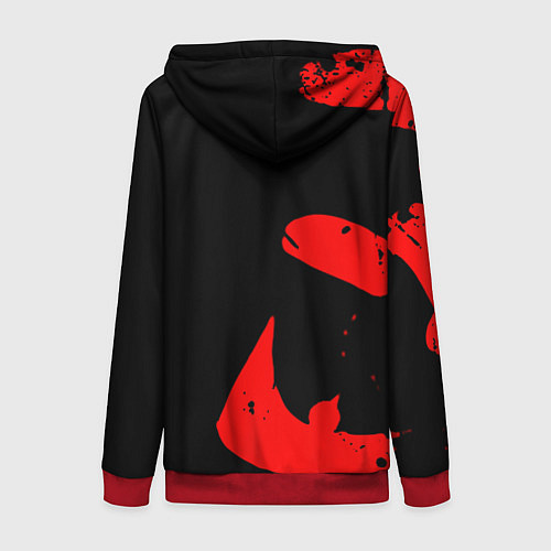 Женская толстовка на молнии Shadow Warrior japan / 3D-Красный – фото 2