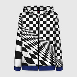 Толстовка на молнии женская Шахматная психоделика иллюзия, цвет: 3D-синий