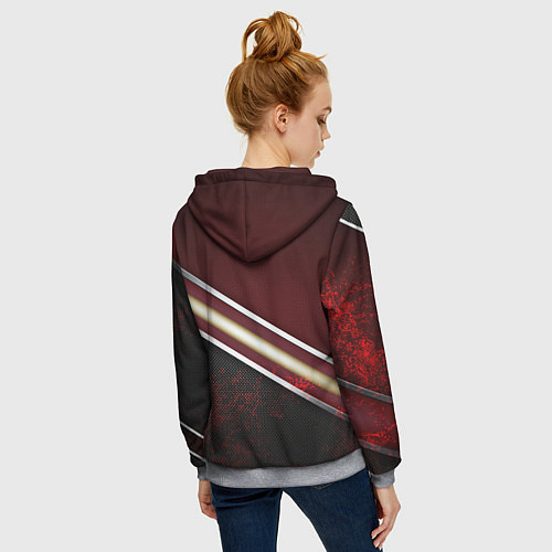 Женская толстовка на молнии Сталь Россия текстура / 3D-Меланж – фото 4