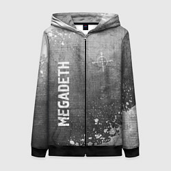 Толстовка на молнии женская Megadeth - grey gradient вертикально, цвет: 3D-черный