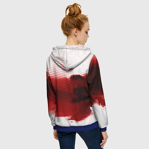 Женская толстовка на молнии Doom eternal logo краски / 3D-Синий – фото 4