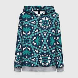 Толстовка на молнии женская Геометрический узор арабеска, цвет: 3D-меланж