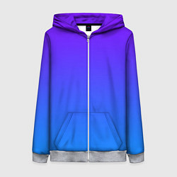 Толстовка на молнии женская Фиолетово синий градиент, цвет: 3D-меланж