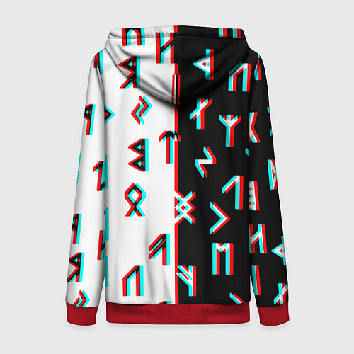 Женская толстовка на молнии Doom glitch pattern / 3D-Красный – фото 2