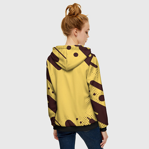 Женская толстовка на молнии Герб РФ текстура ретро / 3D-Черный – фото 4