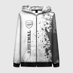 Женская толстовка на молнии Arsenal - white gradient по-вертикали