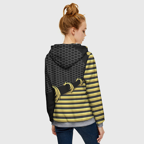 Женская толстовка на молнии Skyrim gold edinion / 3D-Меланж – фото 4
