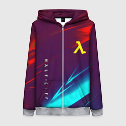 Толстовка на молнии женская Half life stripes neon, цвет: 3D-меланж