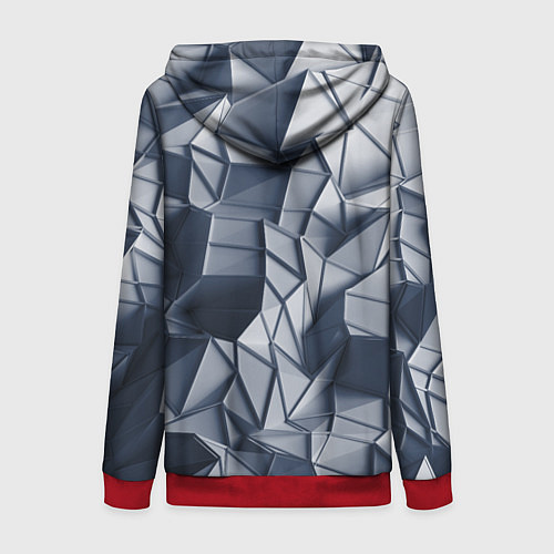 Женская толстовка на молнии Геометрические грани / 3D-Красный – фото 2
